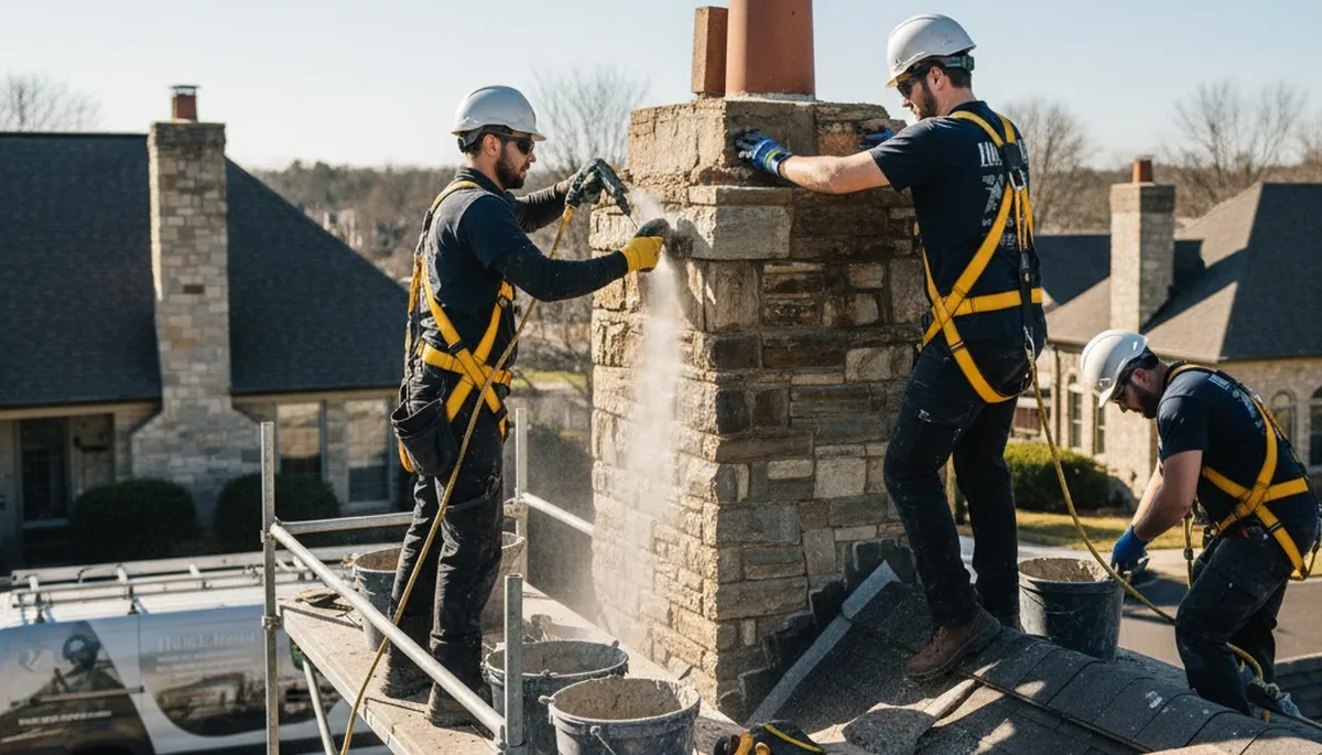 Milwaukee, WI chimney repair by FX Remodeling & Exteriors for cracks, mortar damage, and storm repairs