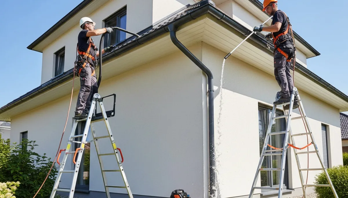 Milwaukee, WI gutter cleaning service helping prevent overflow and water damage on a home