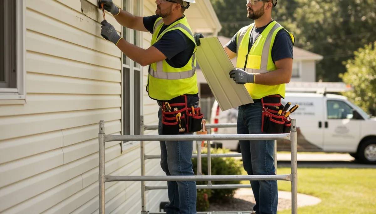 Vinyl siding repair service in Milwaukee, WI for cracked and storm-damaged exterior siding